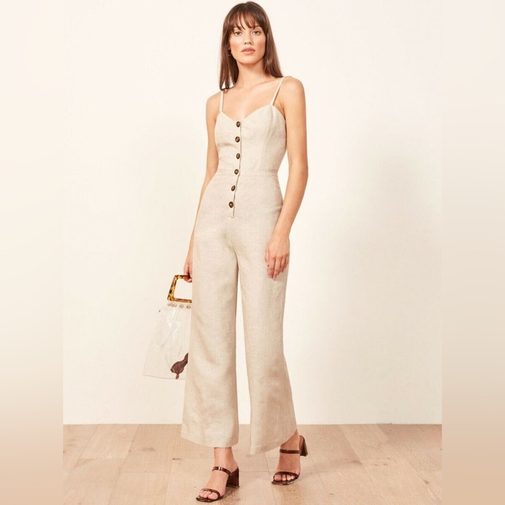 Reformation torta linen jumpsuit